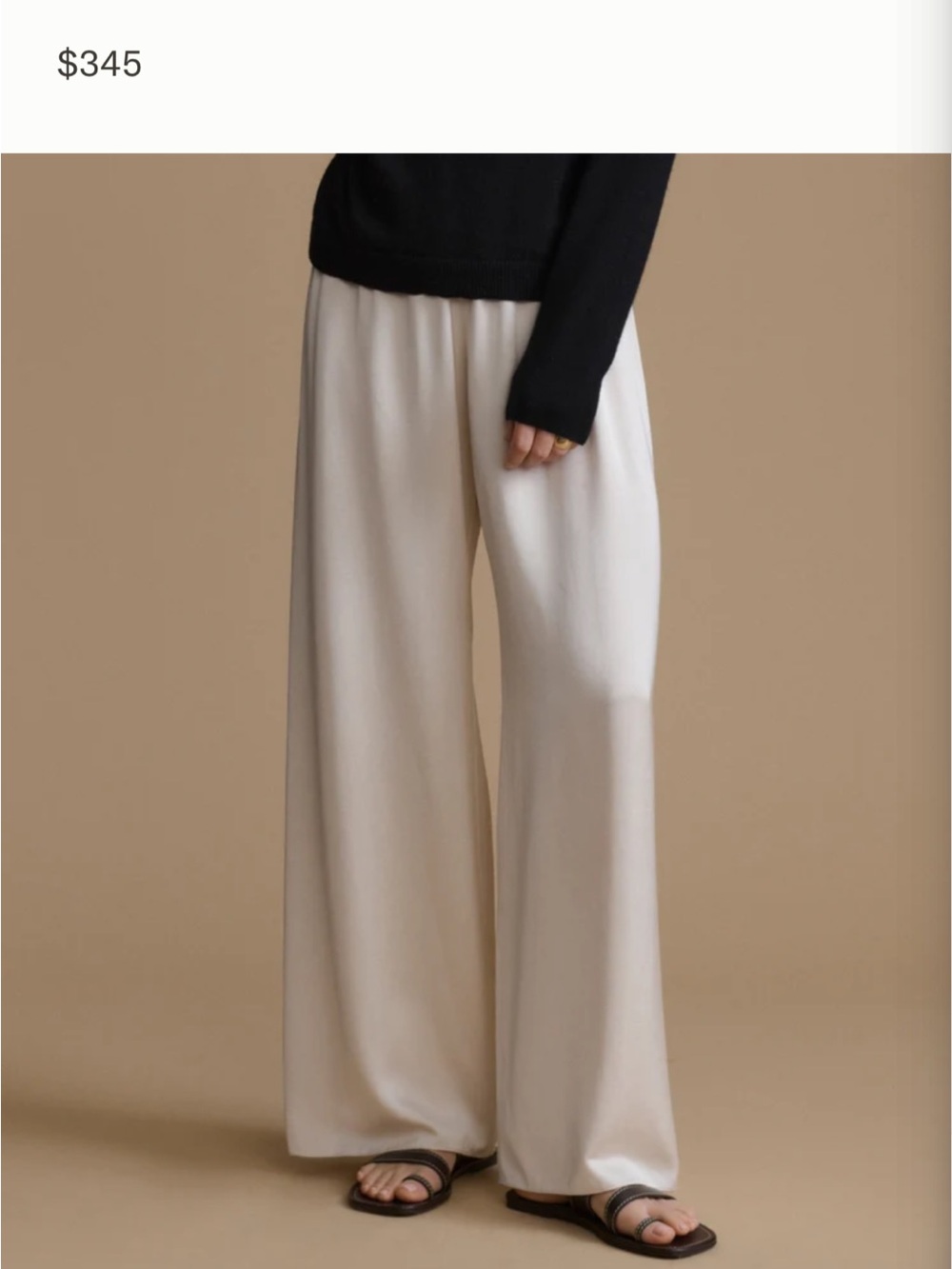 Jenni Kayne Cream Wide-Leg Palazzo Pants